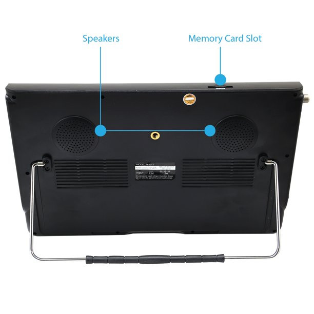 Trexonic Portable Ultra Lightweight Widescreen 12″ LED TV With HDMI. SD. MMC. USB. VGA. Headphone Jack