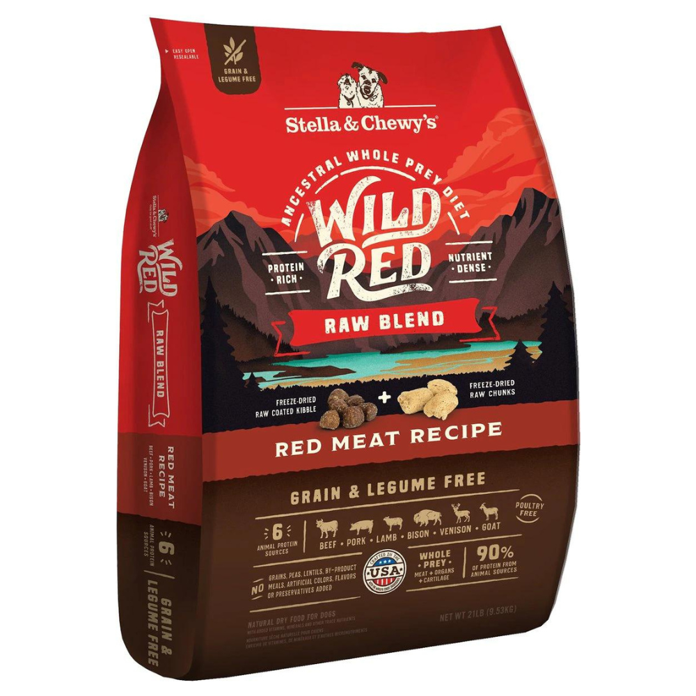 Stella & Chewy-s Wild Red Raw Blend Kibble Grain-Free Red Meat Recipe Dry Dog Food