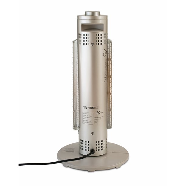 MegaHeat Graphite Electric Tower Heater. Instant Heat. Energy Efficient 420W. Champagne