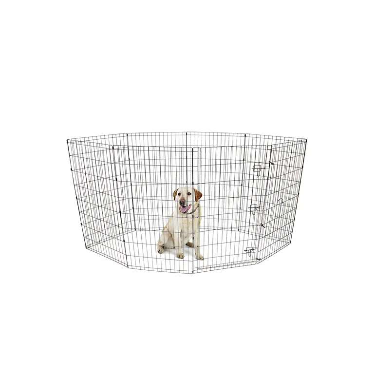 Vibrant Life 8- Panel Wire Pet Exercise Play Pen With Door. 42″H