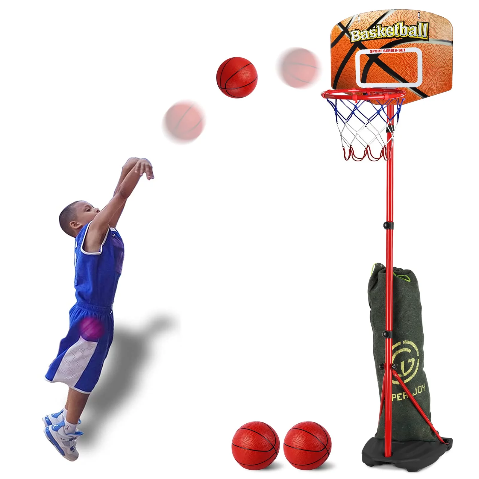 Super Joy Portable Basketball Hoop Stand with Adjustable Height