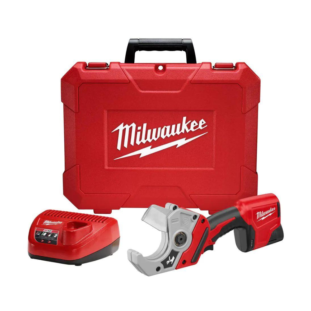 Milwaukee M12 12-Volt Lithium-Ion Cordless PVC Shear Kit With One 1.5 Ah Battery. Charger And Hard Case