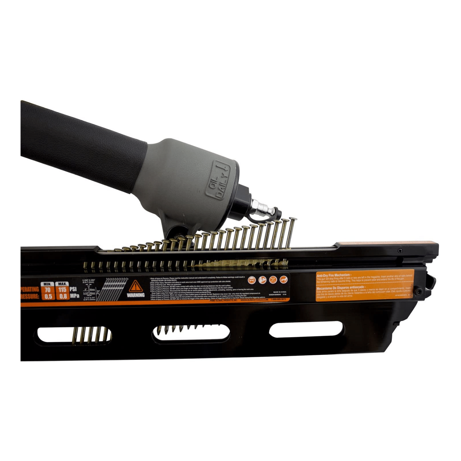 NuMax Pneumatic 21 Degree 3-1/2″ Full Round Head Framing Nailer Ergonomic