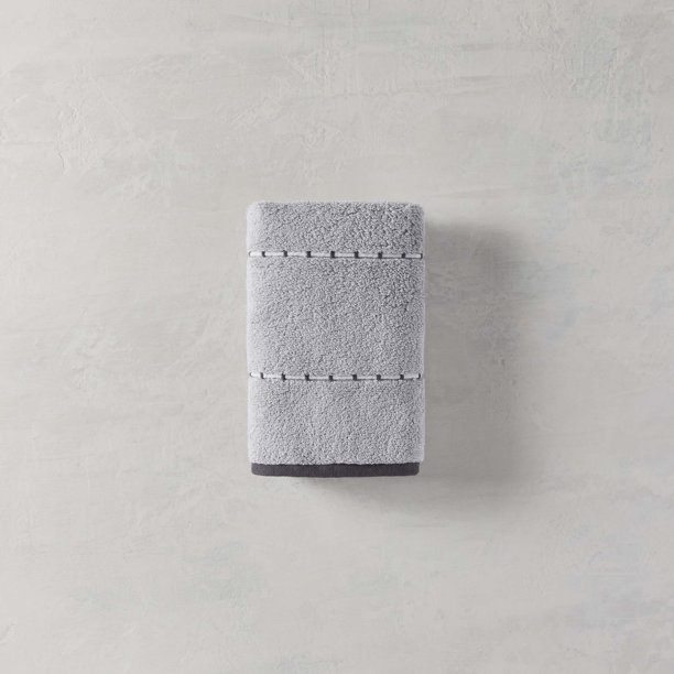 Better Homes & Gardens Caldwell Stripe 4 Piece Towel Set. Soft Silver