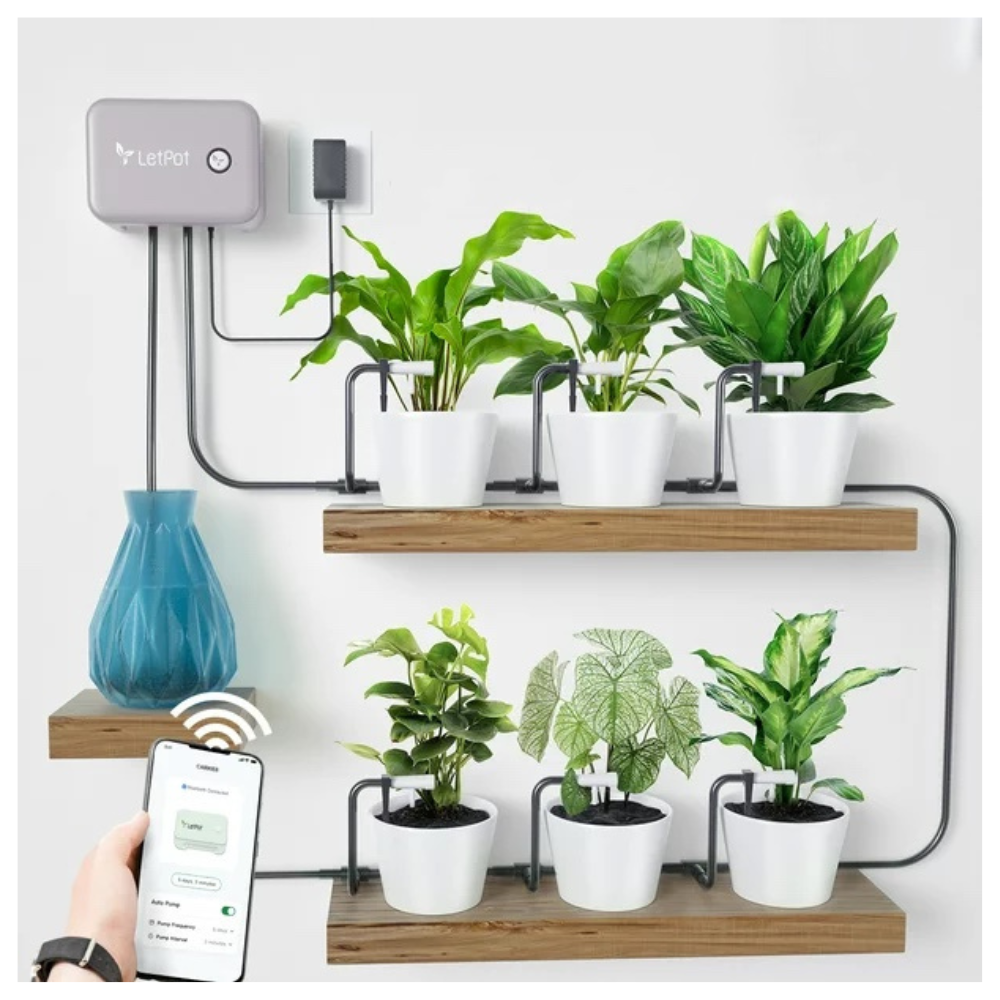 LetPot Gray Smart Drip Irrigation Kit With App Control For Gardening And Automatic Watering