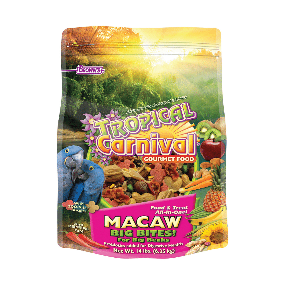 Brown-s Tropical Carnival Gourmet Macaw Food. 14 Pounds