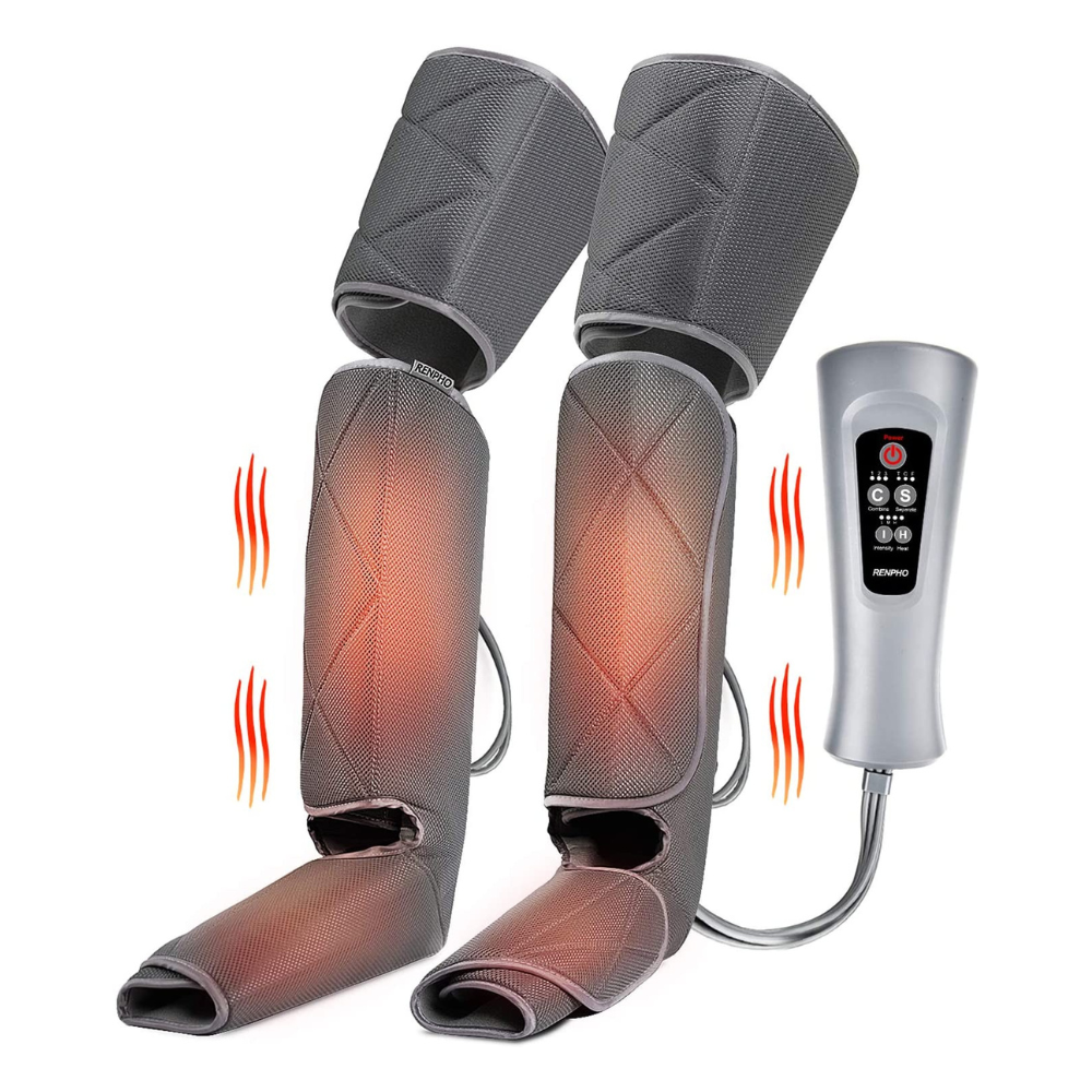 Renpho Leg Massager with Heat. Compression Calf Thigh Foot Massage. Adjustable Wraps Design for Most Size. with 3 Modes 3 Intensities