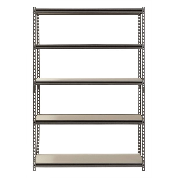 Muscle Rack 48″W x 18″D x 72″H 5-Shelf Steel Freestanding Shelves. Silver