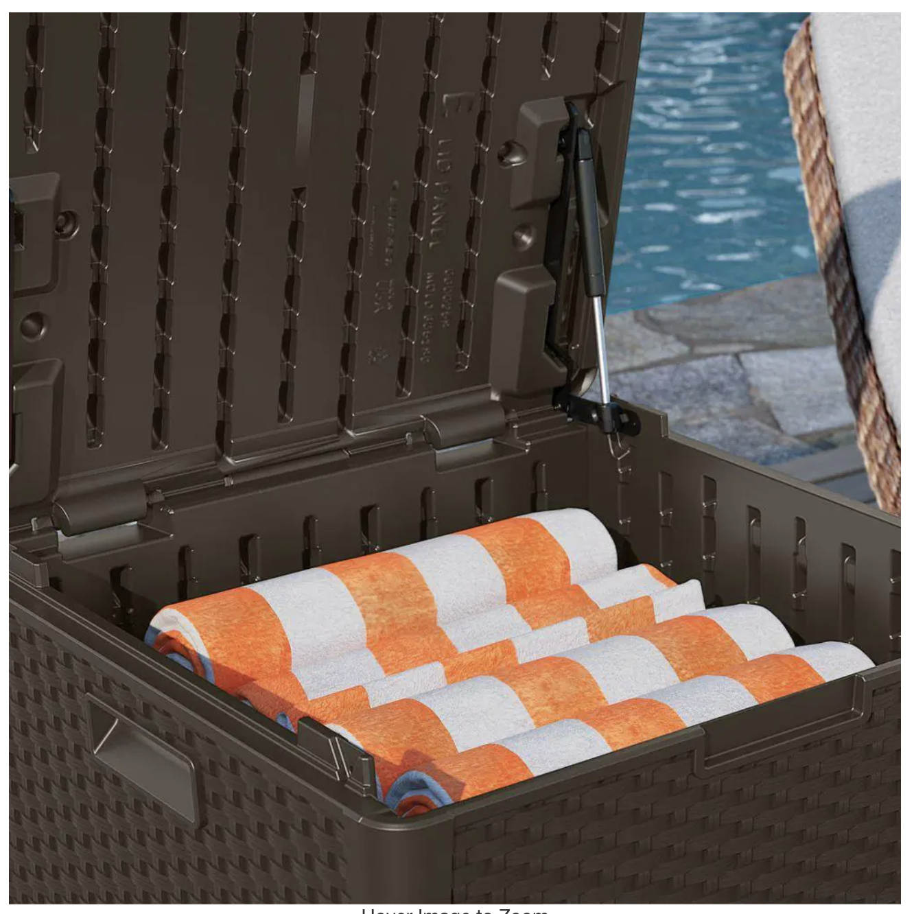 Suncast Wicker 60 Gal. Resin Storage Cube Deck Box