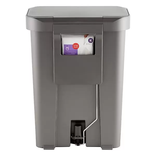 Simplehuman Grey 12 Gal. Rectangular Trash Can With Liner Pocket