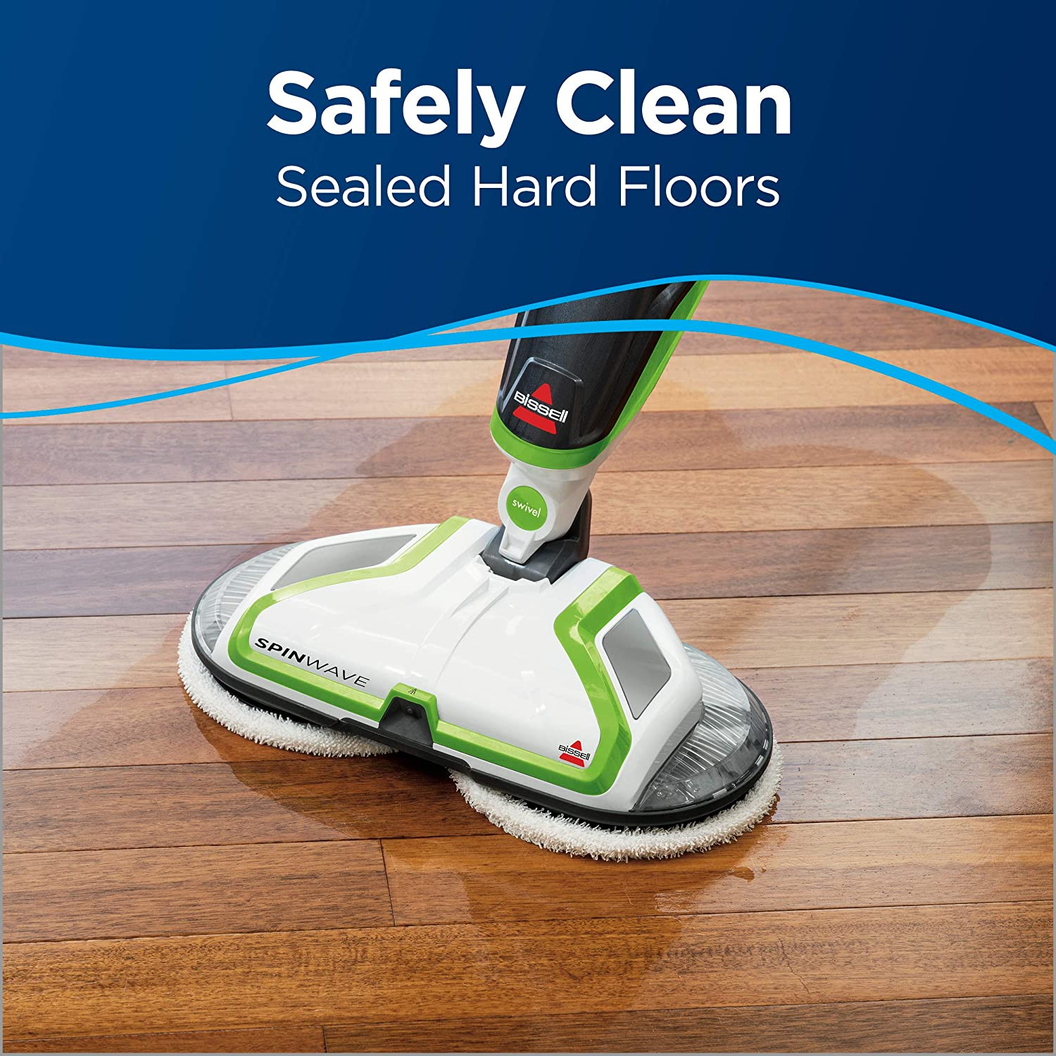 Bissell Spinwave Powered Hardwood Floor Mop and Cleaner. Green Spinwave