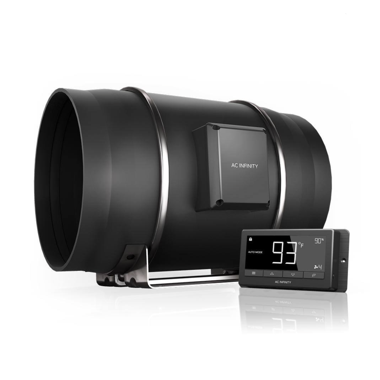 AC Infinity Cloudline T10 Quiet 10 in. Inline Duct Fan Temperature Humidity Controller Hydroponics Vent Heating Cooling Booster