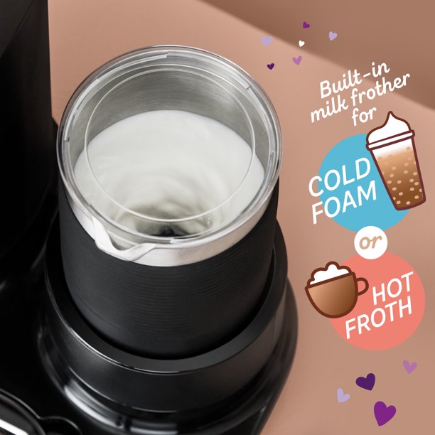 Mr. Coffee 4-in1 Single-Serve Latte. Iced. and Hot Coffee Maker. Black