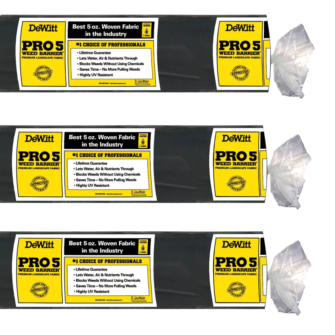 DeWitt Sunbelt 6′ Wide Weed Barrier Landscape Fabric Ground Cover. 300′ (3 Pack)