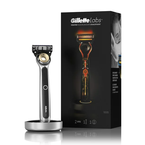 Gillette Labs Heated Razor Starter Kit - 1 Handle. 2 Blade Refills. 1 Charging Dock