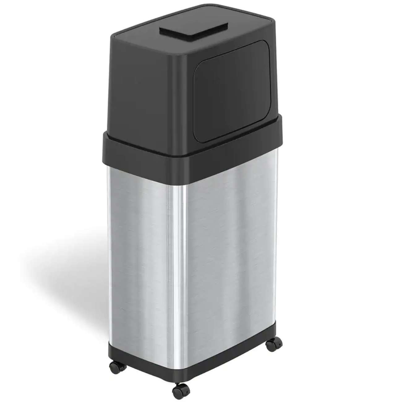 iTouchless 18 Gal. 68 l Bin Rectangular Dual Push Door Stainless Steel Trash Can