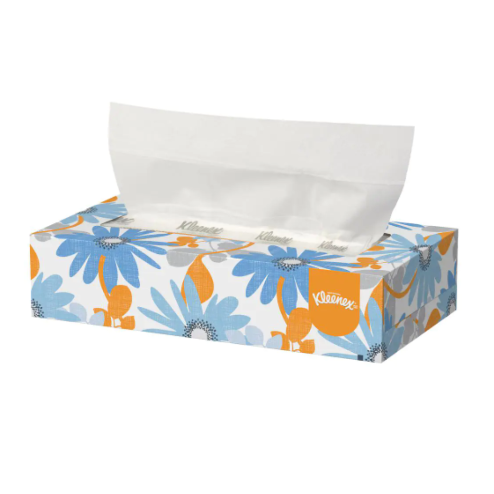 Kleenex White Facial Tissue 2-Ply Pop-Up Box (125 Sheets per Box. 48 Boxes per Carton)