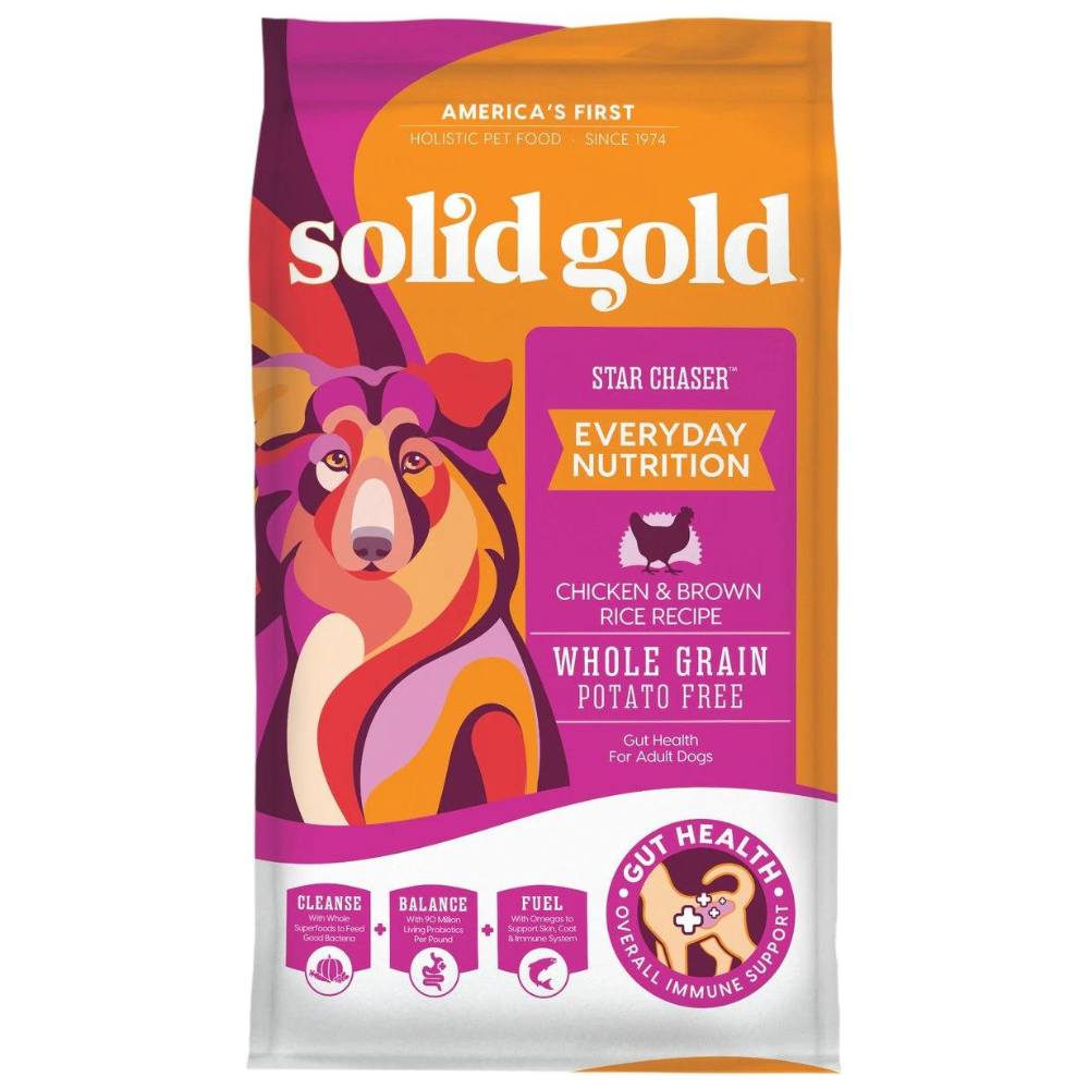 Solid Gold Star Chaser Chicken. Brown Rice with Vegetables Dry Dog Food. 24-lb bag