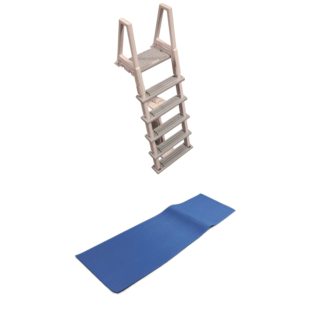 Confer 6000X Heavy Duty Aboveground In-Pool Swimming Pool Ladder 48″-54″ + Pad