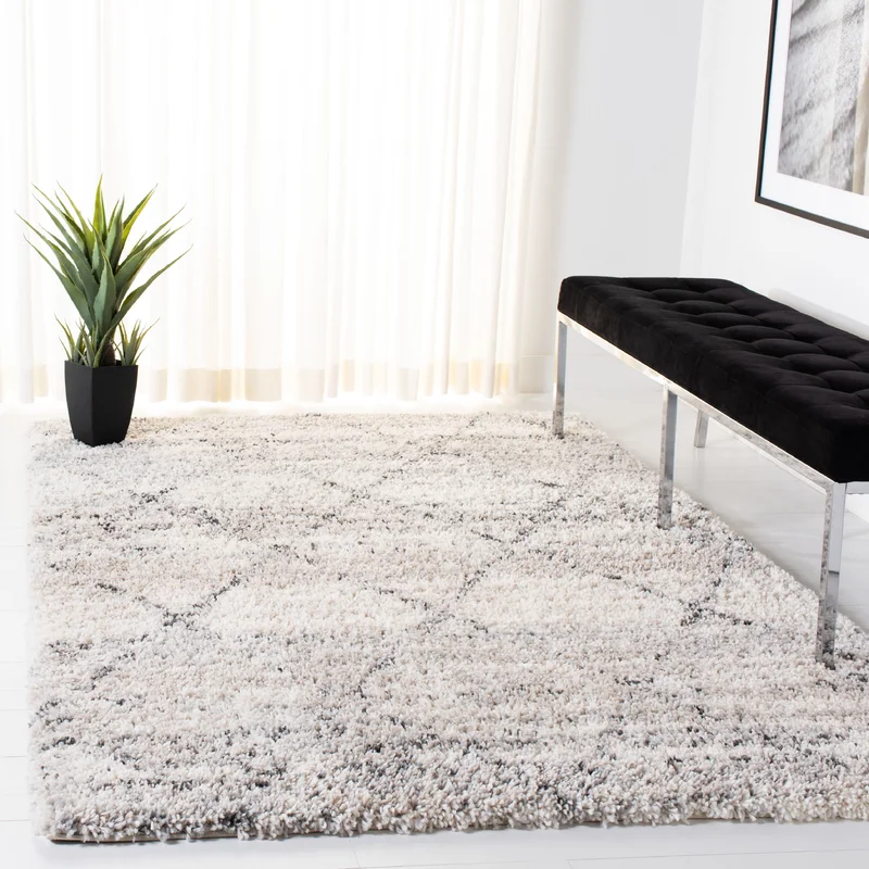 Sand & Stable Mari Machine Woven/Power Loomed Performance Gray/Ivory Rug. Square 10′
