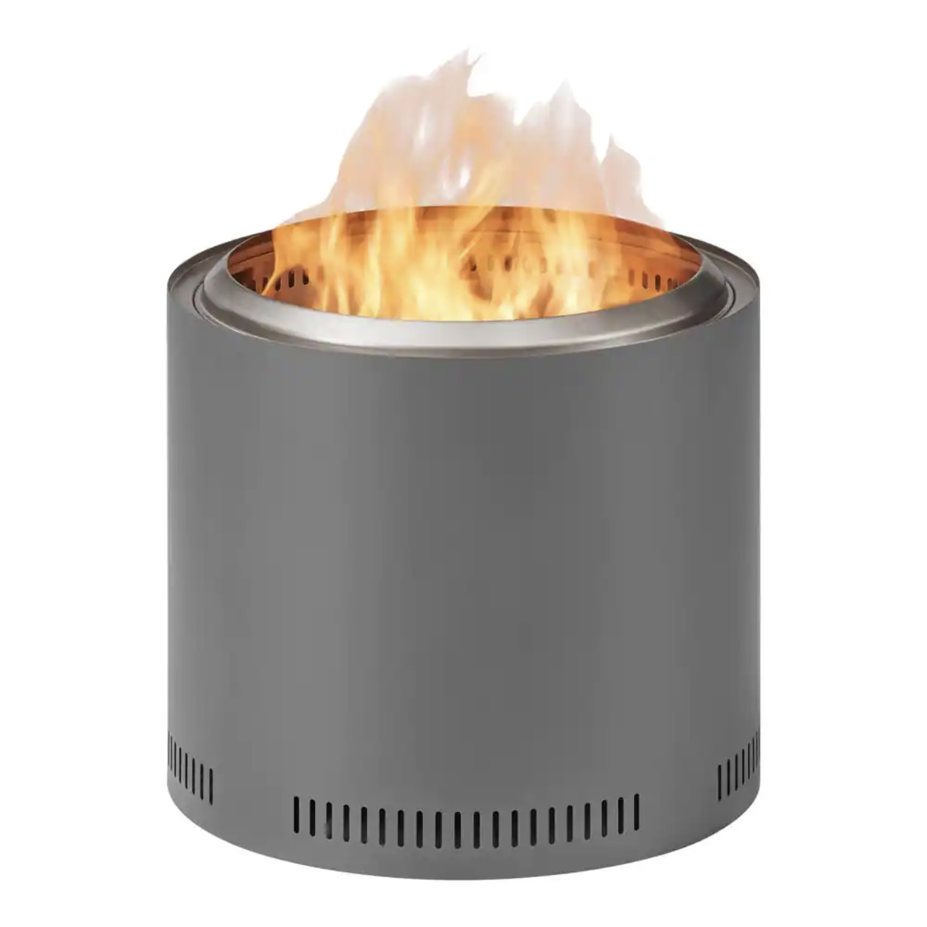 Hampton Bay 19 in. Outdoor Stainless Steel Wood Burning Graphite Gray Smokeless Fire Pit