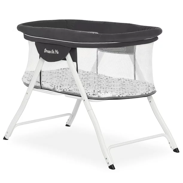 Dream On Me Poppy Traveler Portable Bassinet. Dark Grey