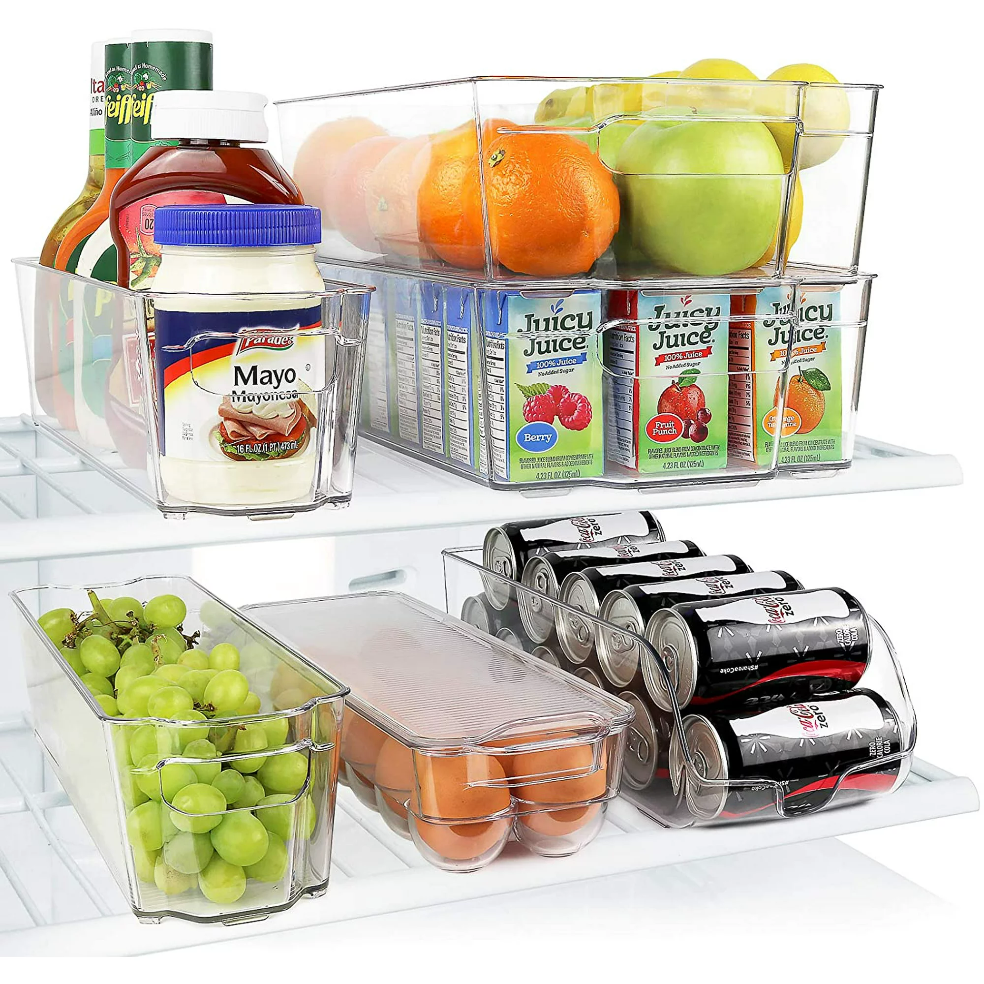 GreenCo Stackable Refrigerator Organizer Bins
