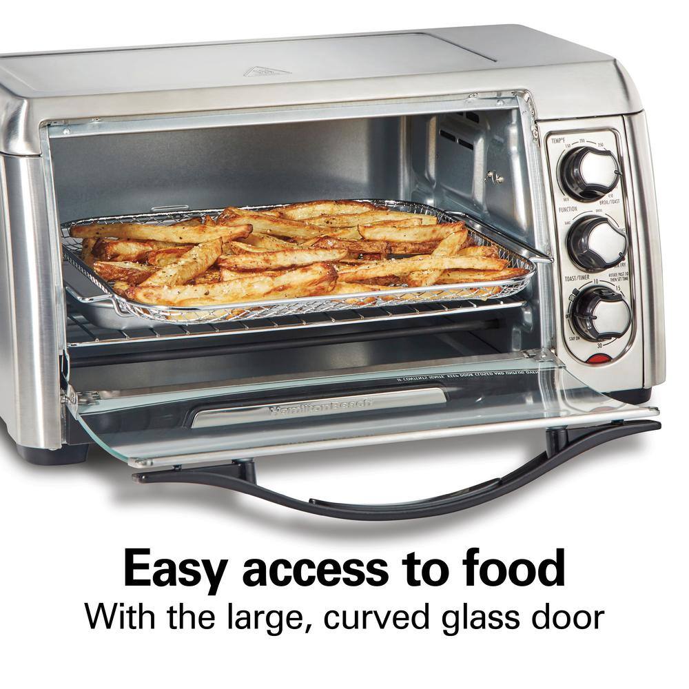 Hamilton Beach Sure Crisp 1400 W 6-Slice Stainless Steel Toaster Oven With Air Fry