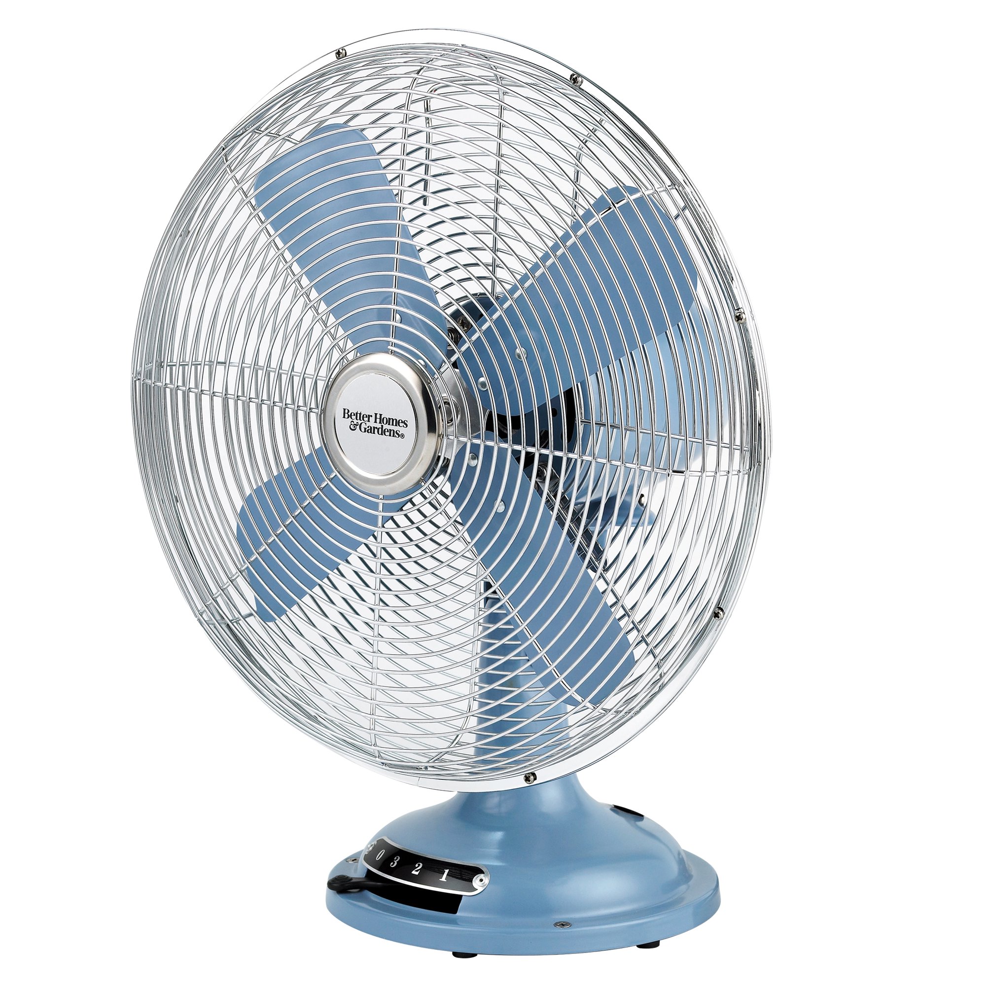 Better Homes & Gardens 12 inch Retro Table Fan Blue Linen
