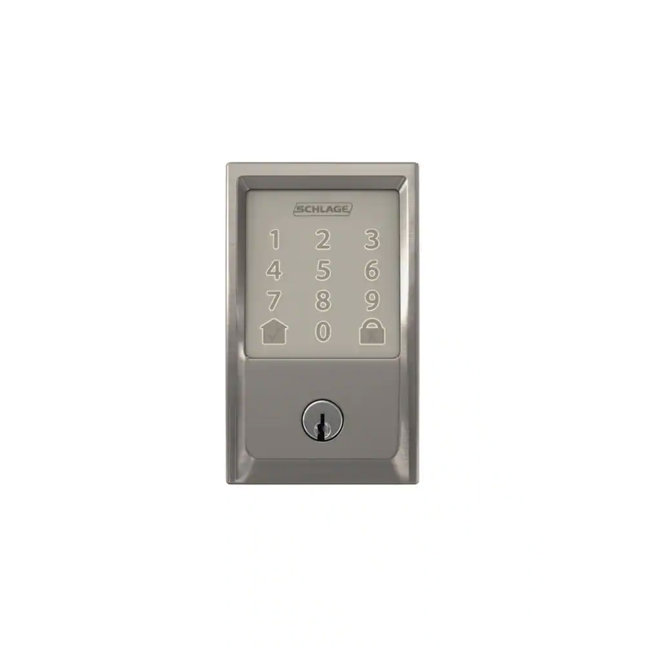 Schlage Century Encode Smart Wifi Door Lock with Alarm in Satin Nickel