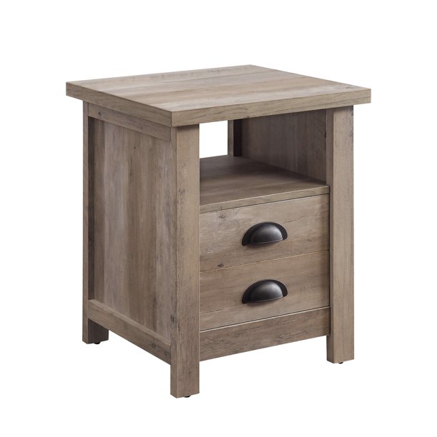 Better Homes and Gardens Granary Modern Farmhouse End Table. Rustic Gray