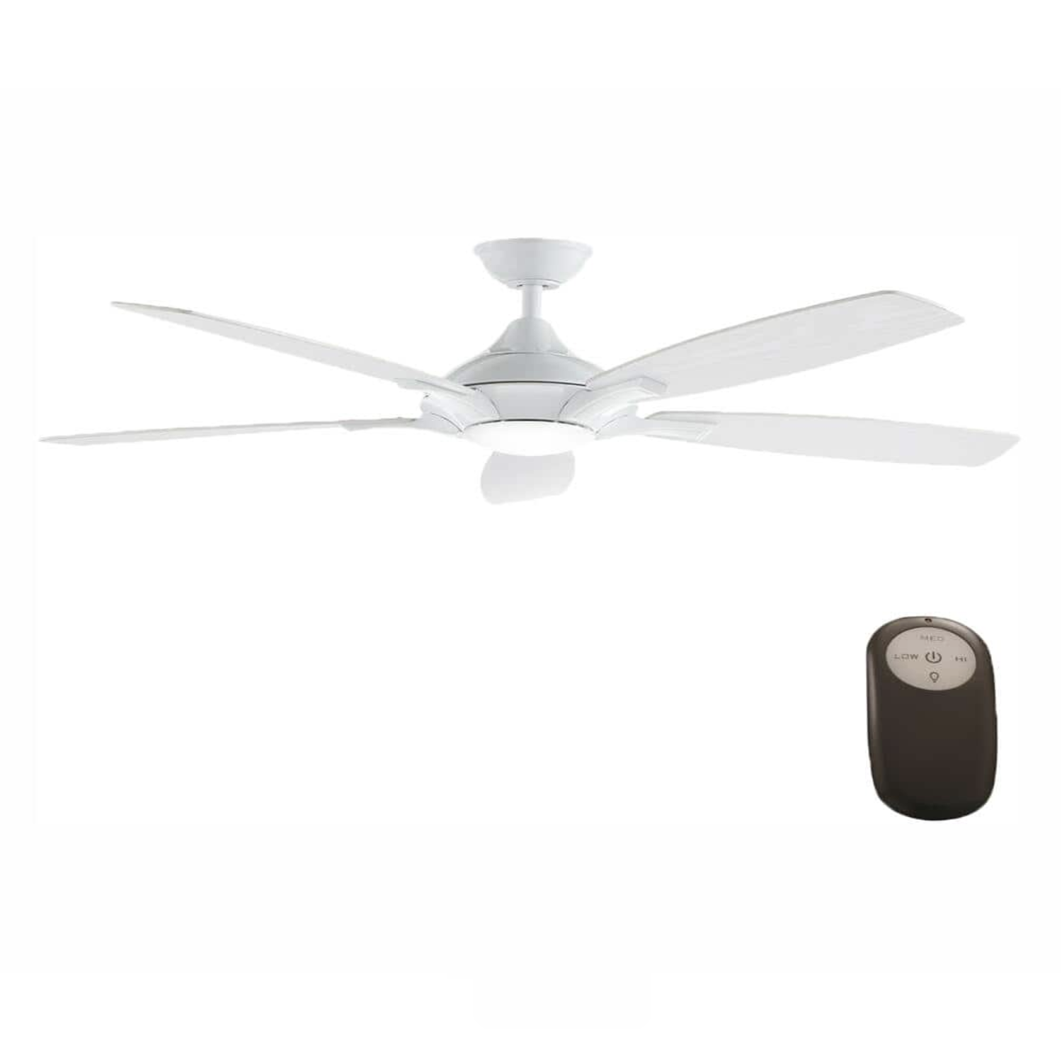 Home Decorators Collection Petersford 52 in. Integrated LED Indoor White Ceiling Fan with Light Kit and Remote Control
