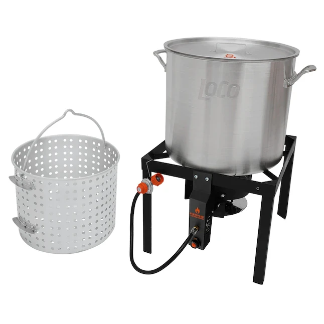 Loco Cookers 80Qt Kit 1-Burner 31.89-in Propane 20-lb Cylinder Electronic Stainless Steel Jet Cooker