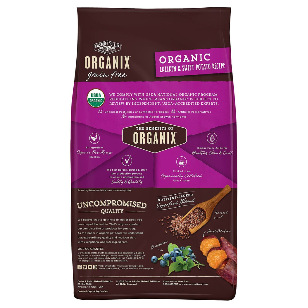 Castor & Pollux ORGANIX Organic Chicken & Sweet Potato Recipe Grain-Free. 18-lb bag