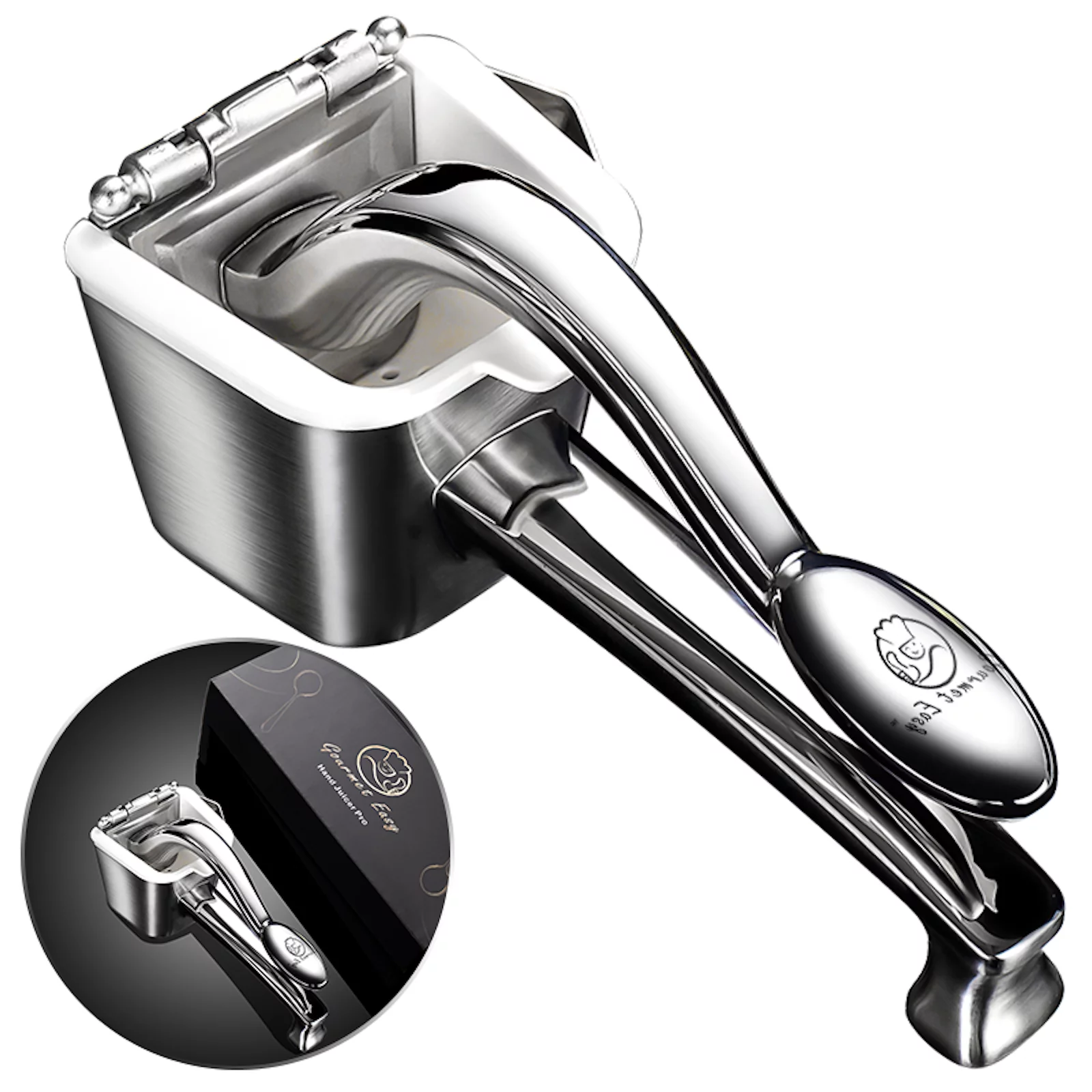 Gourmet Easy - Stainless Steel Hand Juicer & Squeezer. Silver