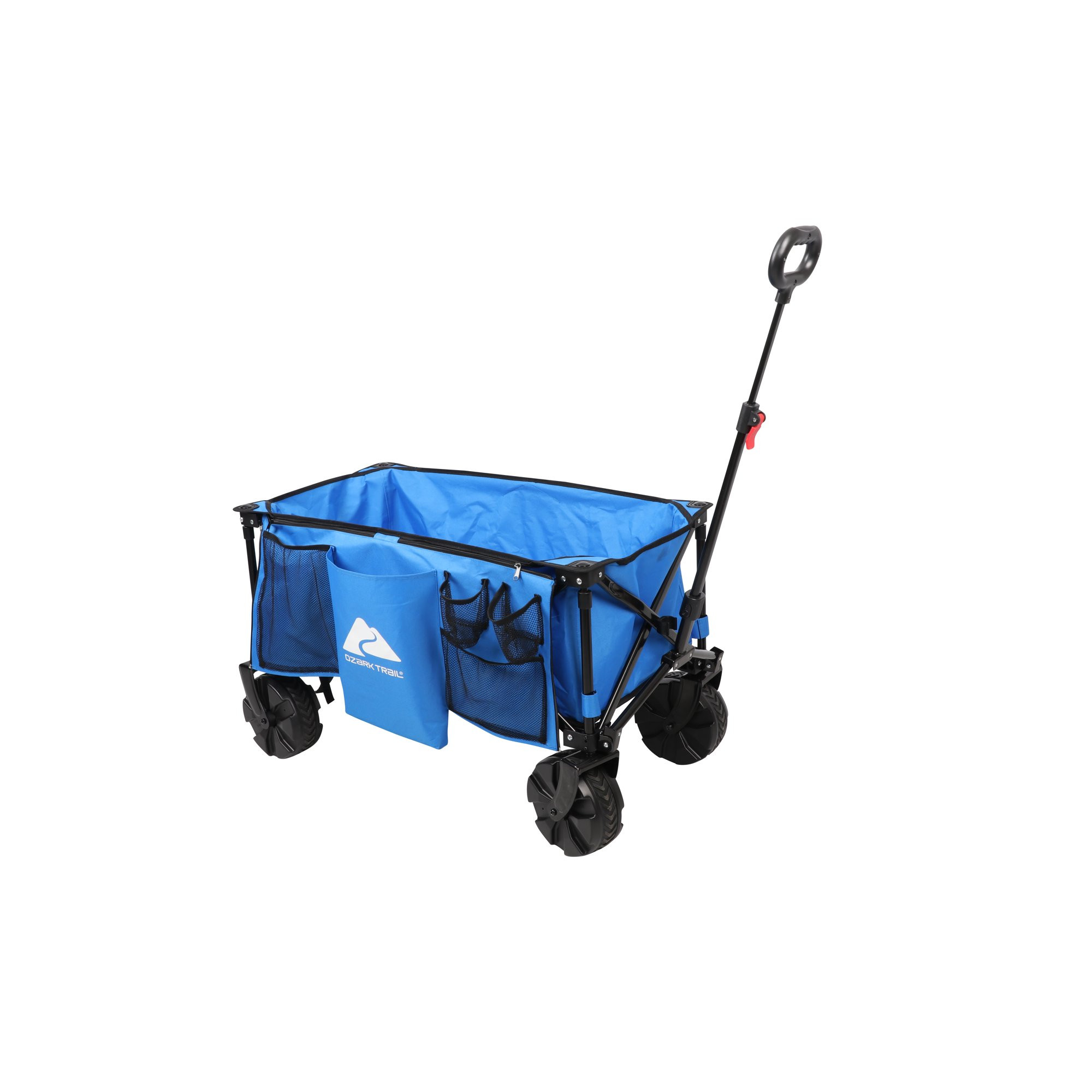 Ozark Trail Camping All-terrain Folding Wagon with Oversized Wheels. Blue