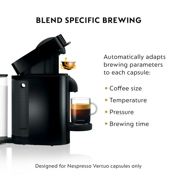 Nespresso Vertuo Plus Coffee and Espresso Maker By De-Longhi. Black
