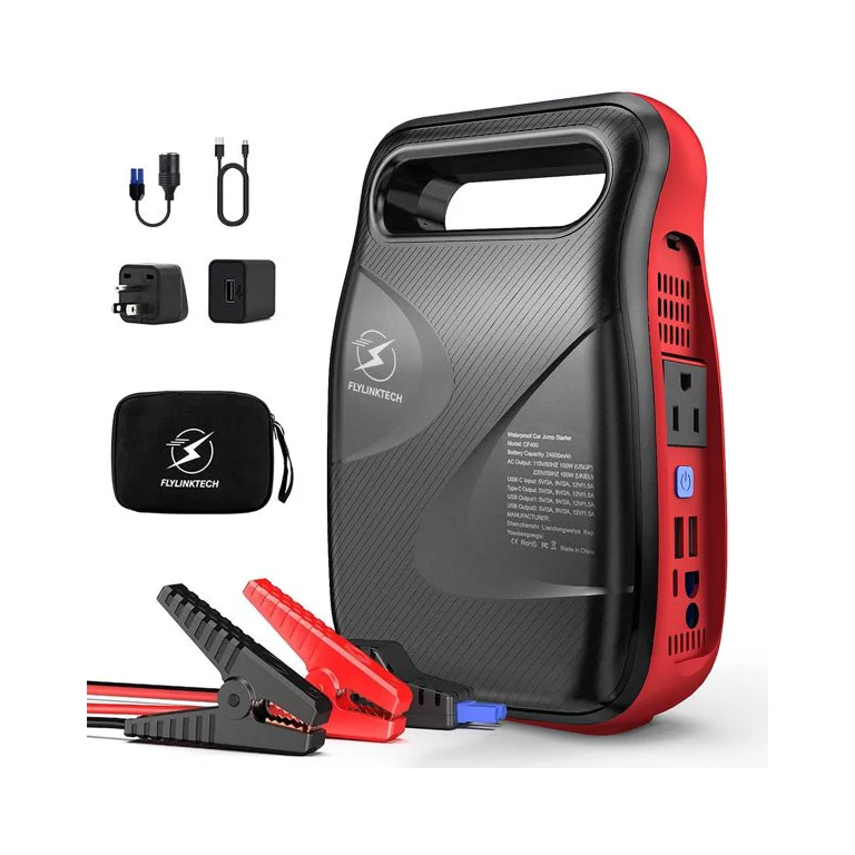 Flylinktech Portable Car Jump Starter 24000mAh 12V 2500A Battery Booster Pack