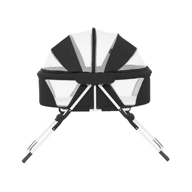Dream On Me Karley Plus Portable Quick Fold Bassinet With Removable Canopy In Black