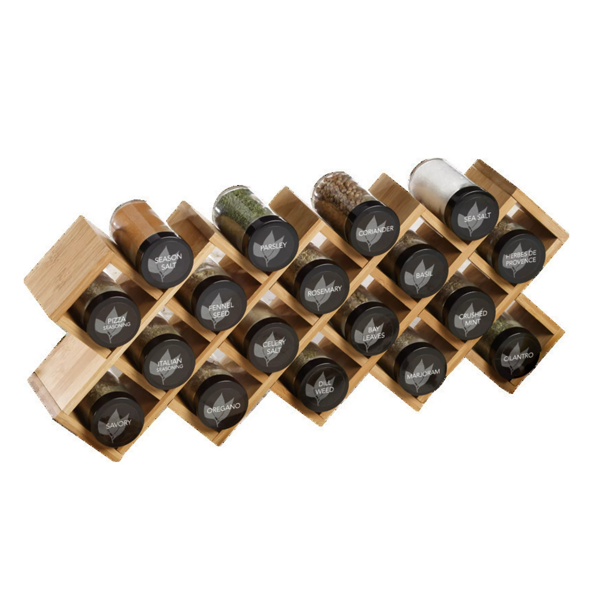 Kamenstein Criss-Cross Revolving 18-Jar Bamboo Spice Rack/Tower