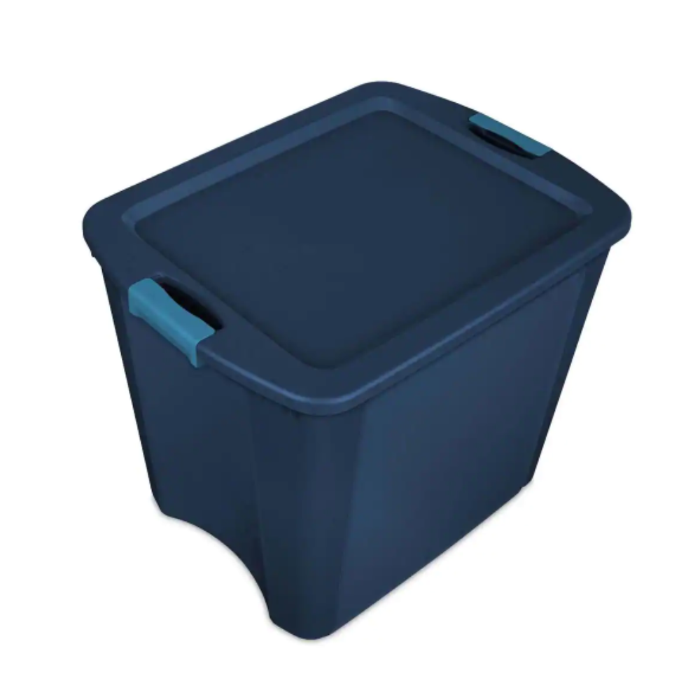 Sterilite 26 Gal. Latch and Carry Storage Tote in True Blue (4-Pack)