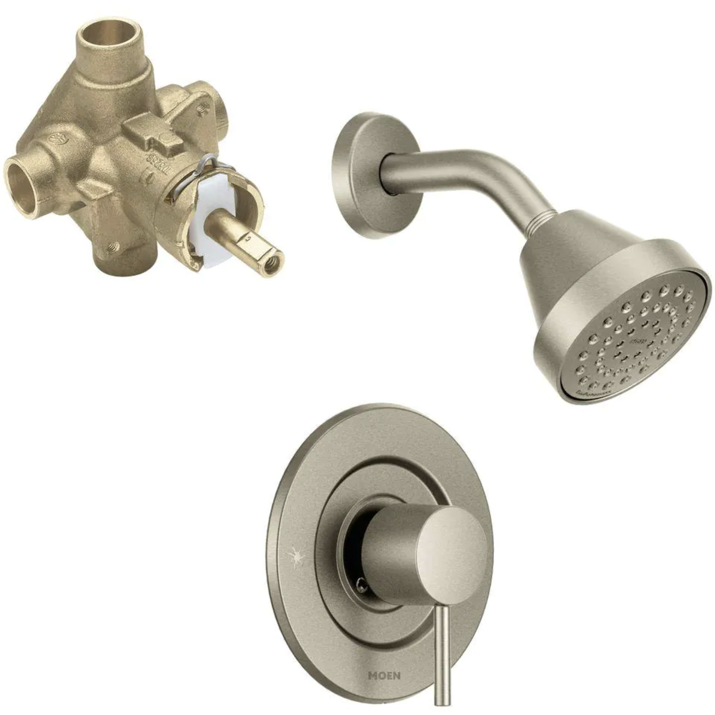 Moen Align Single-Handle 1-Spray Posi-Temp Shower Faucet in Brushed Nickel. Valve Included