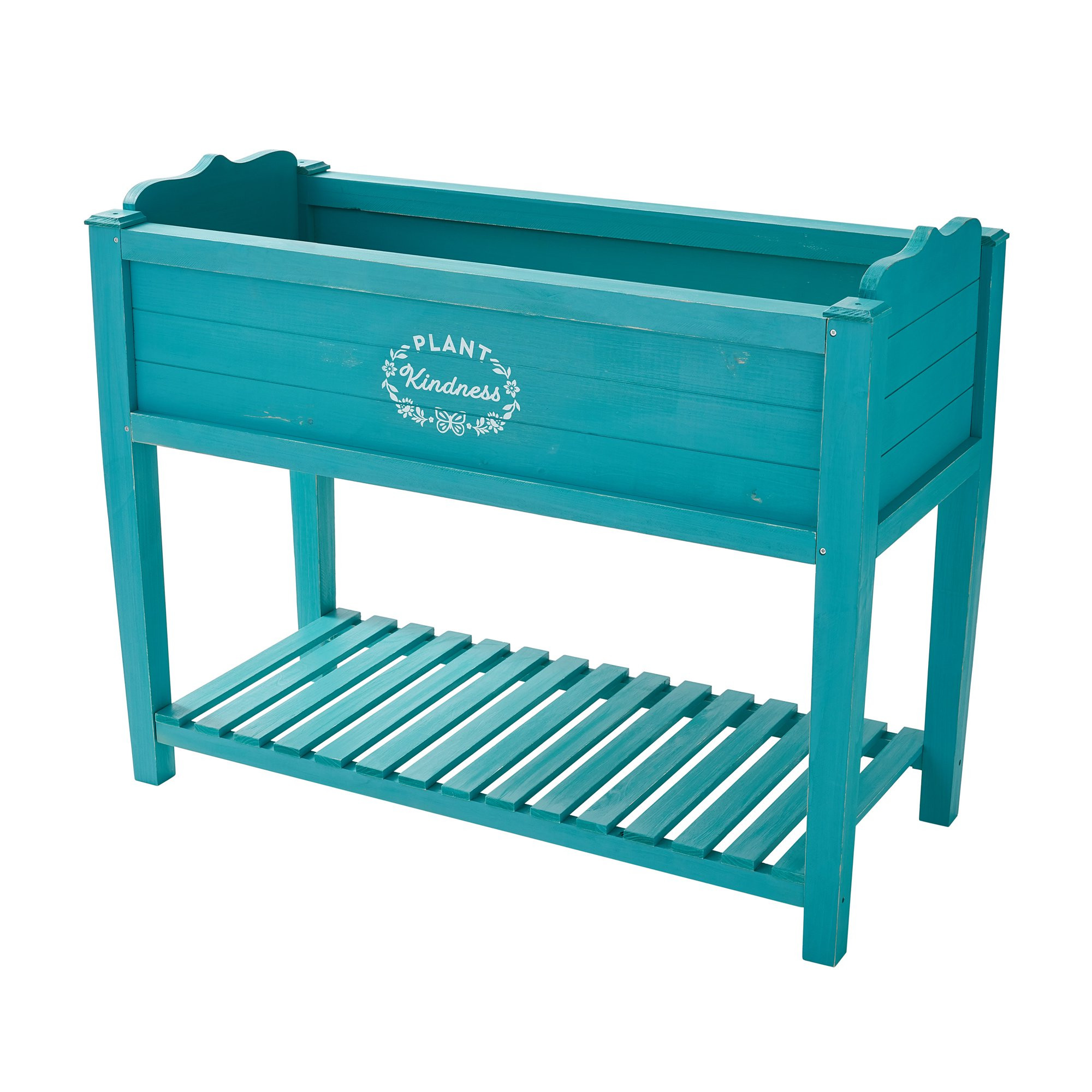 The Pioneer Woman Blue Wood Raised Garden Bed. 40.2″ L x 18.2″ W x 32″ H