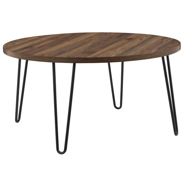 Ameriwood Home Owen Retro Round Coffee Table. Walnut