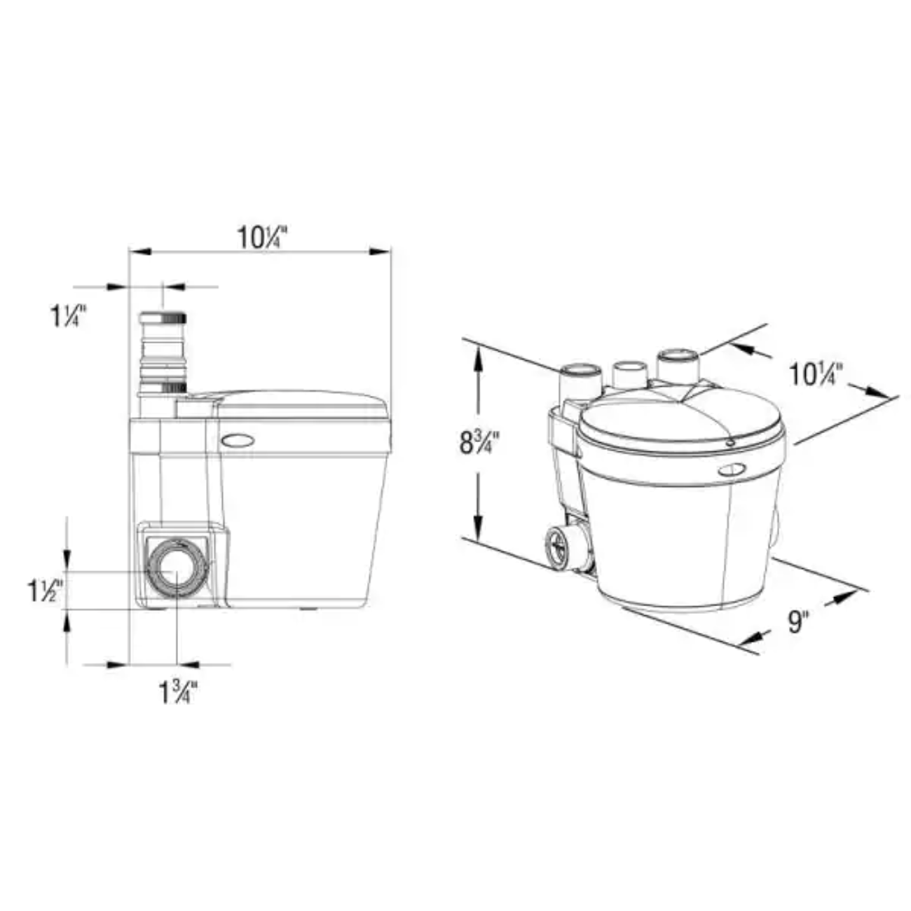 Saniflo SaniSwift 0.3 HP Grey Water Pump