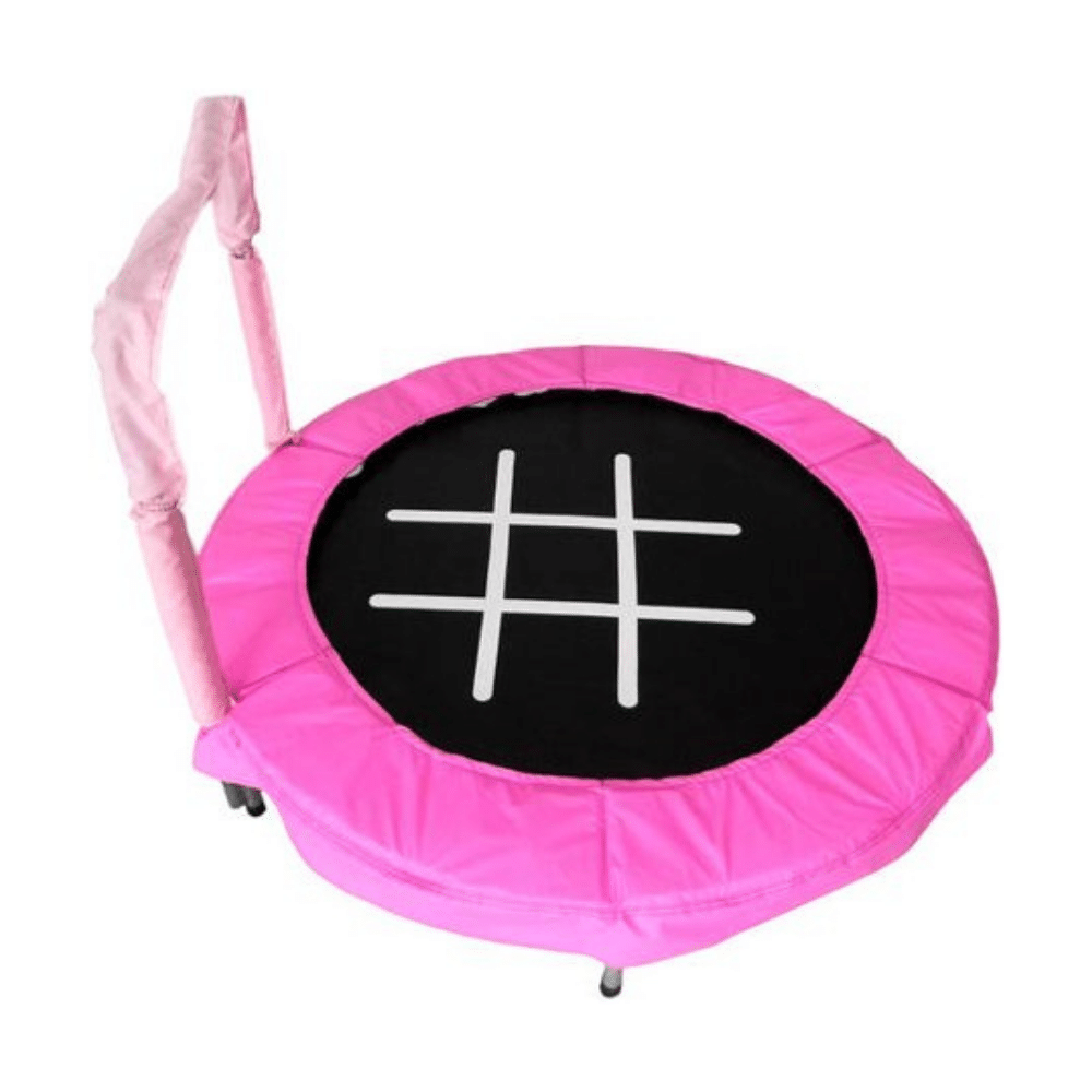 Jumpking Trampoline 4-Foot Bouncer For Kids. Pink Tic-Tac-Toe. Pink/Chalk