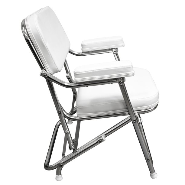 Wise 3316 Series Boaters Value Folding Deck Chair. White