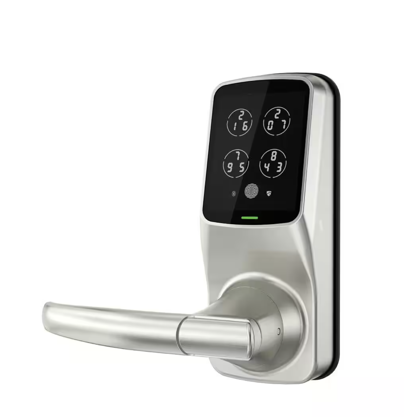 Lockly Model-S Satin Nickel Smart Touchscreen Keypad Door Latch Lock with Bluetooth