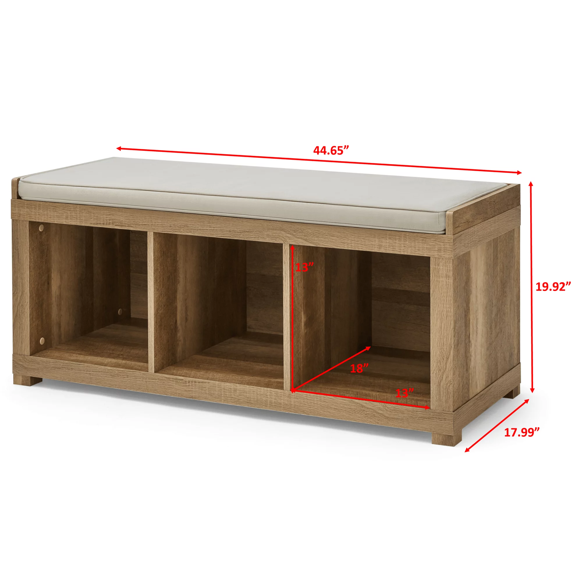 Better Homes & Gardens 3-Cube Storage Bench. Weathered
