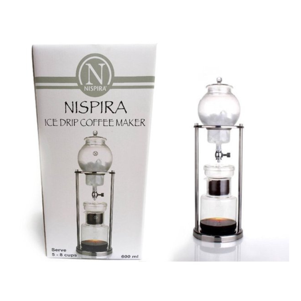 Nispira Luxury Ice Cold Brew Dripper Coffee Maker In Stainless Steel And Borosilicate Glass